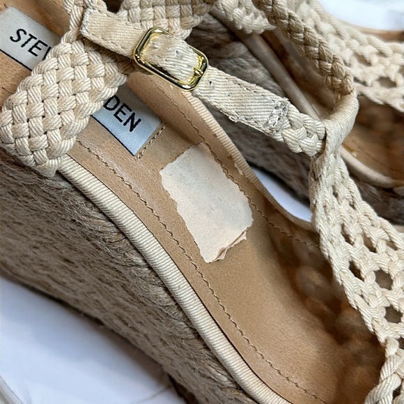 GUC Steve Madden Cream/Off White Crochet Boho Wedge Heels, 9.5M - Picture 13 of 14
